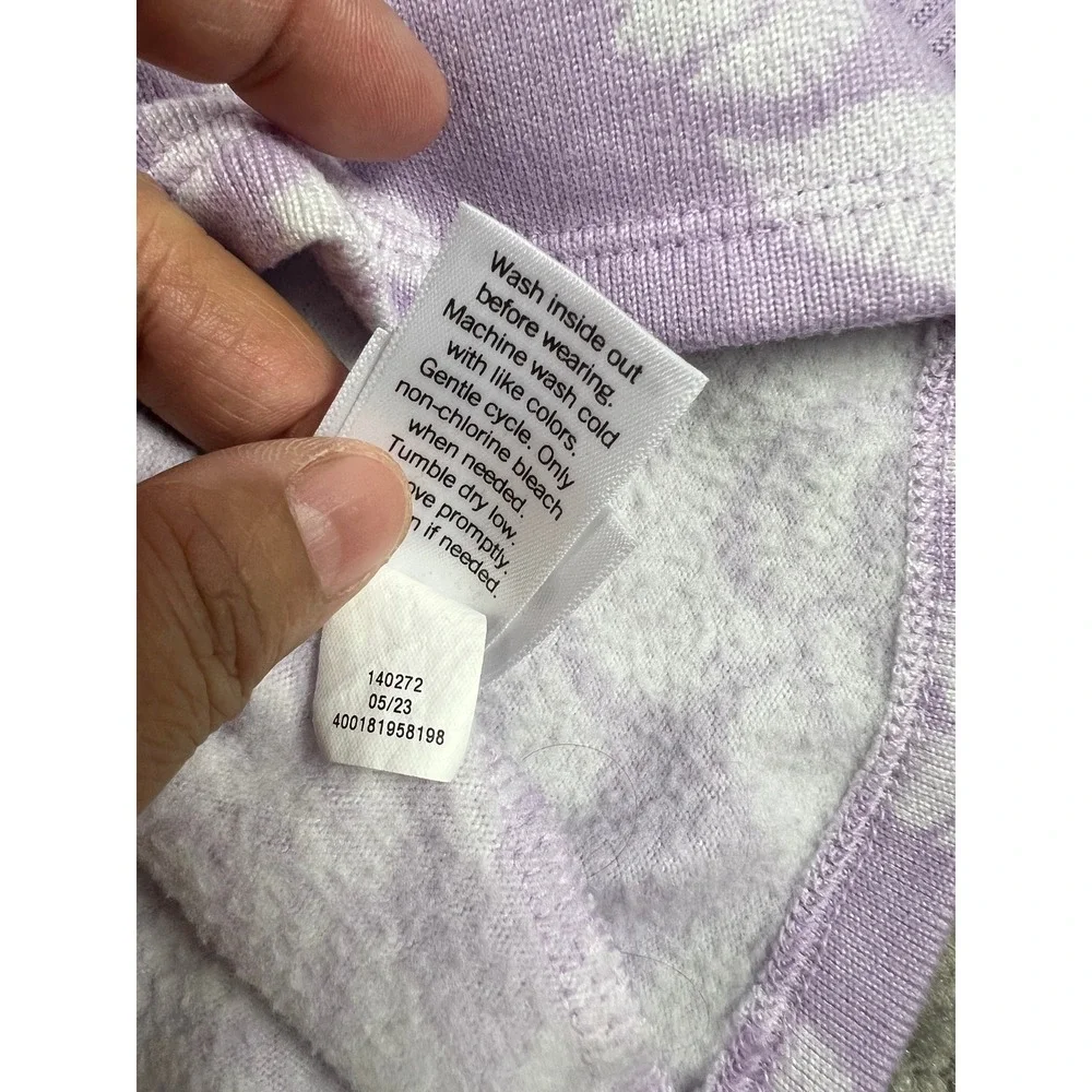 LC Lauren Conrad Sweatshirt Women Small Purple Floral Rose Sleepwear Top Relaxed